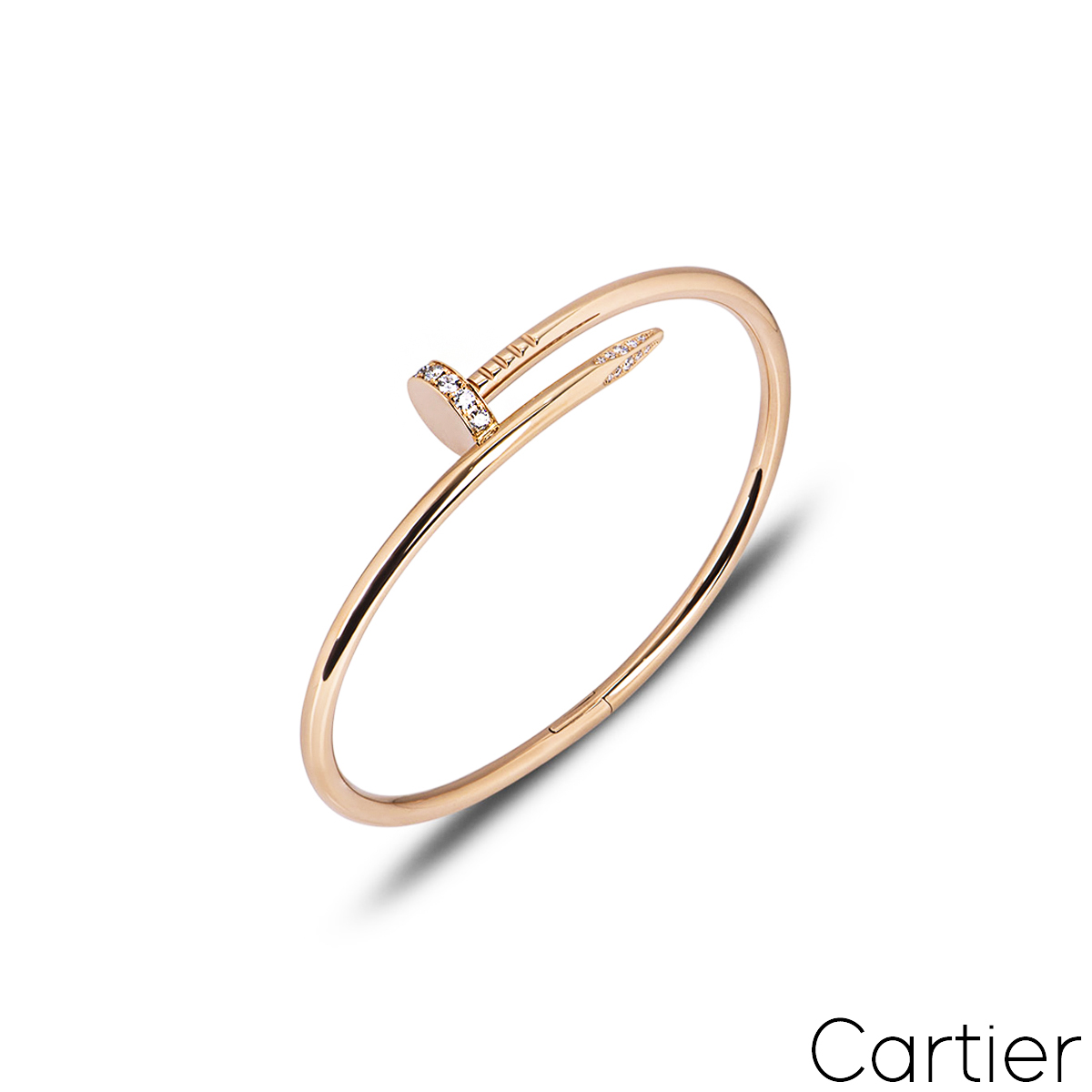 Cartier Rose Gold Diamond Juste Un Clou Bracelet Size 16 B6048516 Cartier Rose Gold Diamond Juste Un Clou Bracelet Size 16 B6048516